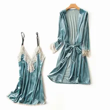 MECHCITIZ осенний бархатный женский вечерний комплект с платьем, сексуальное ночное белье, банный халат, мини-платье, зимняя Пижама, одежда для отдыха, комплект для сна, пижама