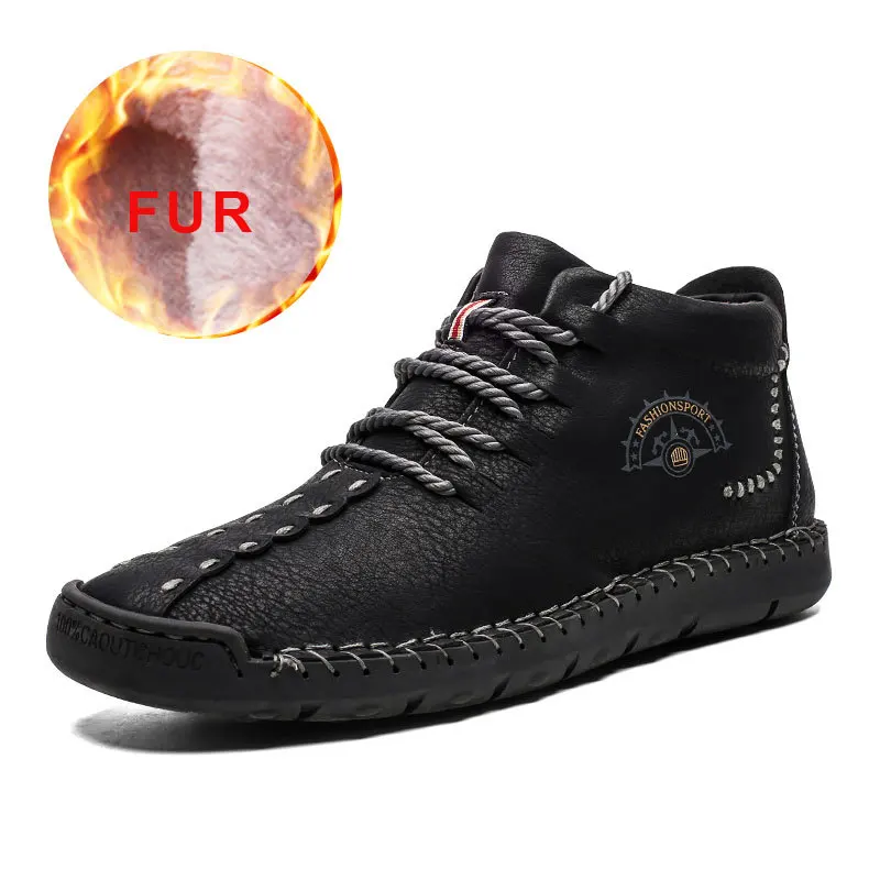 Мужская кожаная обувь; Зимняя мужская обувь на шнуровке; zapatillas hombre; Плюшевые Теплые низкие мужские зимние ботинки; Уличная Повседневная обувь