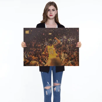 

Vintage Basketball Star Poster Bar Kids Room Home Decor Wall Stickers Kraft Paper Painting 50.5x35cm