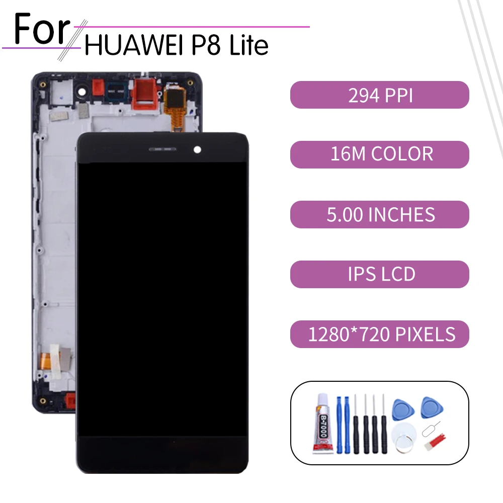 Экран 5 0 дюйма для HUAWEI P8 Lite ЖК дисплей с сенсорным экраном и дигитайзером в сборе