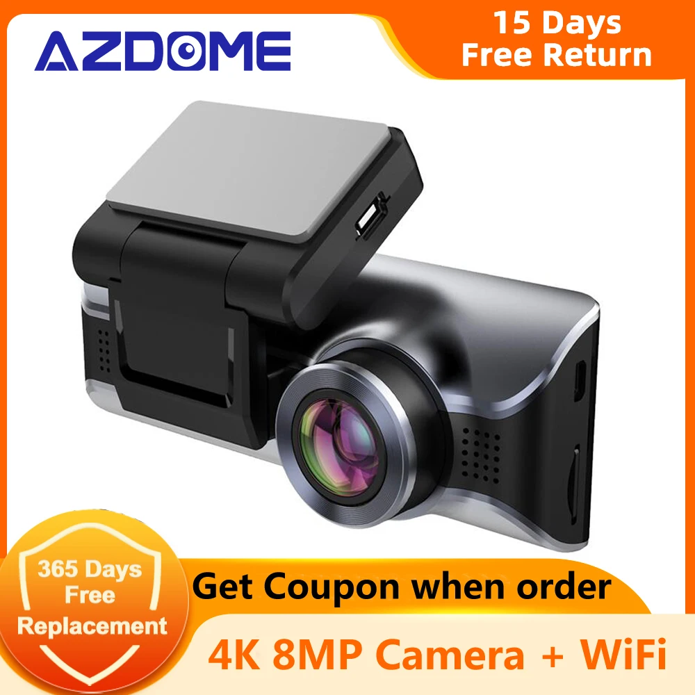 AZDOME Dash Cam 4K GPS WiFi Car DVR 800Mp Camera 3840×2160P UHD Screen Night Vision Parking Monitor Traveling Data Recorder | Автомобили