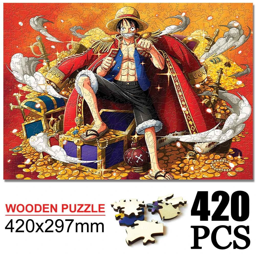 Wooden Puzzles Toys Wooden Puzzles Cartoon Anime Jigsaw Puzzle for Adults Decompression Games Toy