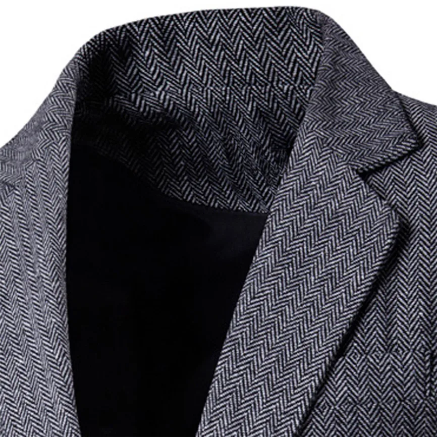 Куртка Мандарин воротник костюм Мужская Повседневная мода чистый цвет одна кнопка длинный рукав костюм куртка пальто мужской костюм для свадьбы