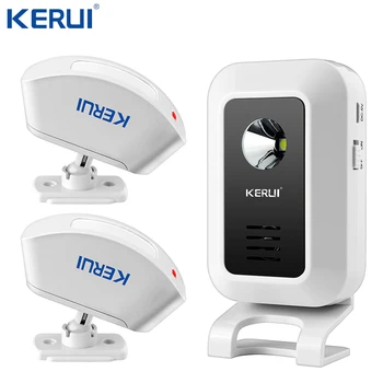 Kerui M7 WIRELESS MOTION SENSOR CURTAIN PIR DETECTOR DOOR GATE ENTRY BELL CHIME ALERT ALARM DOORBELL FOR GSM HOME ALARM SYSTEM doberman security entry defender with chime infrared motion detection home alert sensor ir doorbell home security alarm system