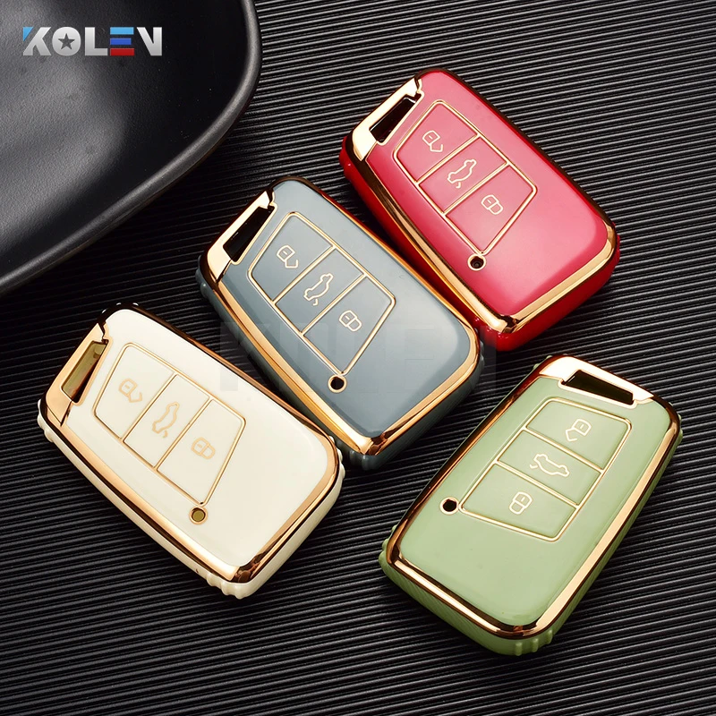 Car Key Case Cover Shell Fob For VW Volkswagen Golf Polo Tiguan Magotan Passat Seat Leon Altea Ateca Skoda Kodiaq Superb Octavia