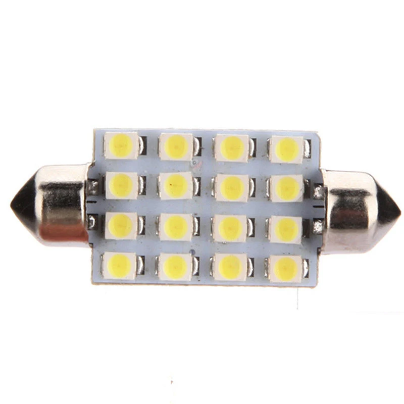 Белый 42 мм 16SMD Автомобильный светодиодный купольная гирлянда для интерьера грузовой светильник 10 шт. в комплекте