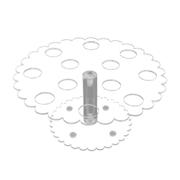 

Flower Pattern Clear Acrylic Mini Ice Cream Cone Holder Stand 12 Holes to Display Sushi Hand Rolls Popcorn Cotton Candy French F