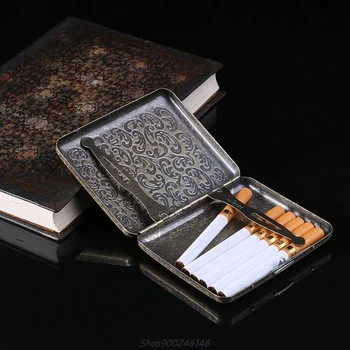 

Men's Cigarette Case with Gift Box for 20pcs Vintage Metal Cigarette Box on Sale Au25 20 Dropship