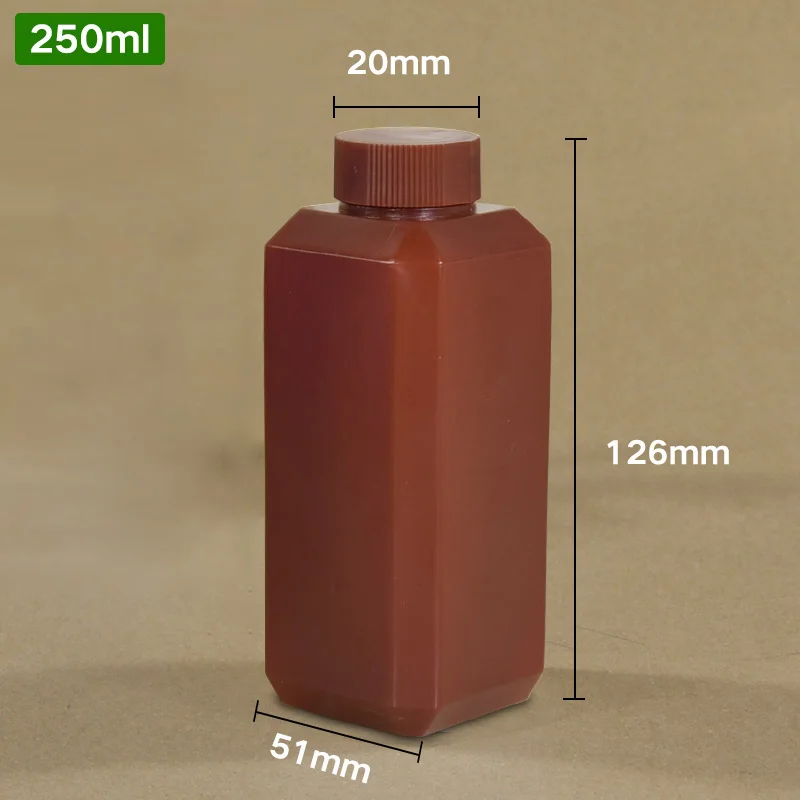 Полупрозрачная пластиковая бутылка(HDPE) с крышкой контейнер для хранения жидкого масла 20 мл, 30 мл, 40 мл, 60 мл, 100 мл, 120 мл, 250 мл, 500 мл Горячая Распродажа - Цвет: 250ML brown