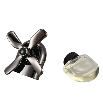 

Car Aromatherapy Essential Oil Diffuser Car Air Freshener Mini Fan Car Decoration Clip with Adjustable Speed Gear - Black