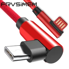 Usb tipo c 90 graus l tipo-c 3.1 carregador de cabo de dados usb-c usbc typec 2.1a 2a carregamento rápido usb c cabo para samsung xiaomi huawei