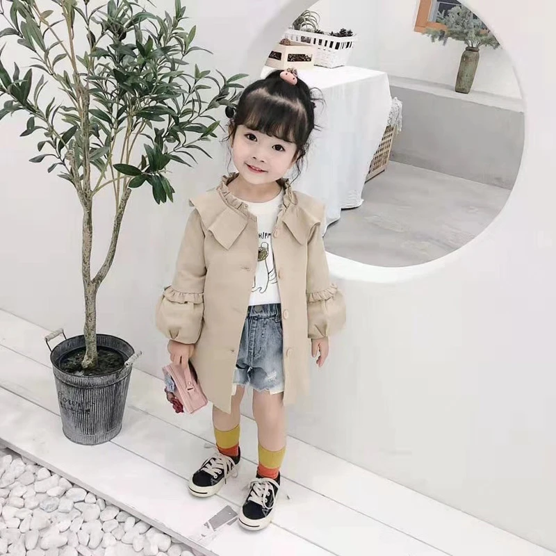 

Baby Girls Coat autumn Spring Princess Coat Jacket lace Casual Outerwear girl Infants Puff sleeve clothing