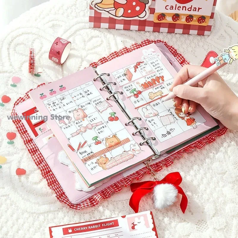 Cute Bunny Notebook Student Notebook Korean Journal,Color Pages,Nice Gift Daily to do notepad Bullet Journal Planner Kawaii Stationary