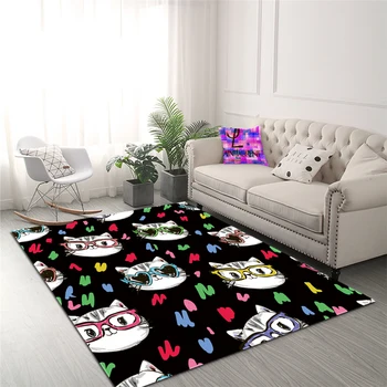 

Cute Cat Outdoor Prayer Living Room Floor Mat Non-Slip Rug Cartoon Printed Floor Mat Kitchen Rug Mat Non-Slip Rug