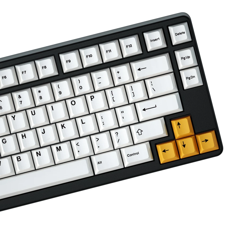 Вишневый профиль Белый Желтый цвет Keycaps краситель Sub черный принт толстый PBT для