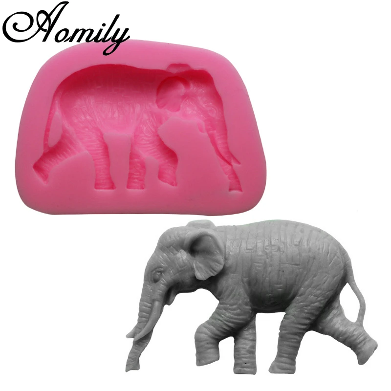 Aomily Elephant Shape Silicone Molds Fondant Mold Cake Mold Chocolate Mold Pastry Candy Jelly