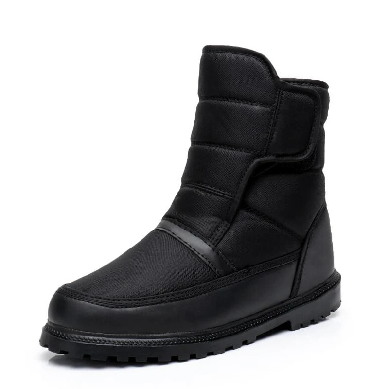 

2019 non-slip winter shoes men snow boots with anti-slip buckle waterproof boots men warm fur ankle boots big size 40 - 46