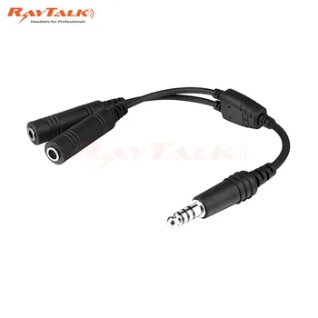 

30 PCS/lot Helicopter to General Aviation Headset Adapter Cable, GA Dual Plug to U174, Free Shipping