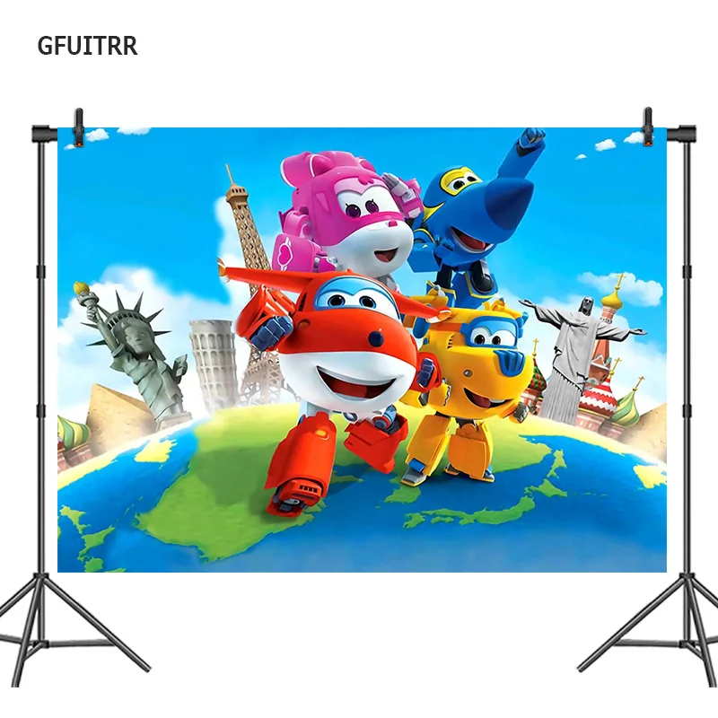 

GFUITRR Supper Wings Photography Backdrop Kids 1st 2nd 3rd Birthday Photo Background Professional Photo Booth Props