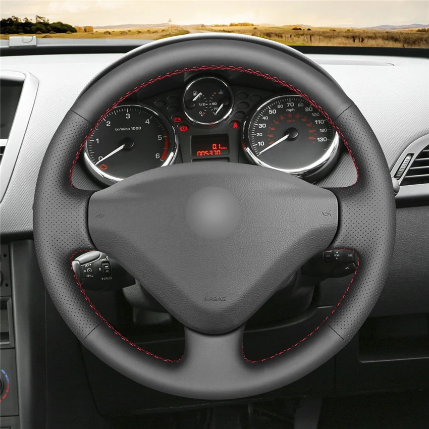 Черный PU искусственная кожа DIY чехол рулевого колеса автомобиля для Citroen Berlingo 2008- Jumpy 2009- Toyota Proace 2013