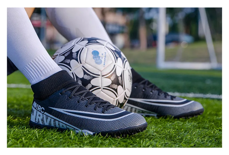 Оригинальные мужские футбольные бутсы, дышащие уличные футбольные бутсы с высоким берцем, футбольные бутсы для дерна, Детская футбольная обувь AG chuteira futebo