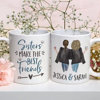 

Personalized Sisters Make the Best Friends Mug Cute Sisters Mug Personalized Names Sisters Mug Gift for Sister