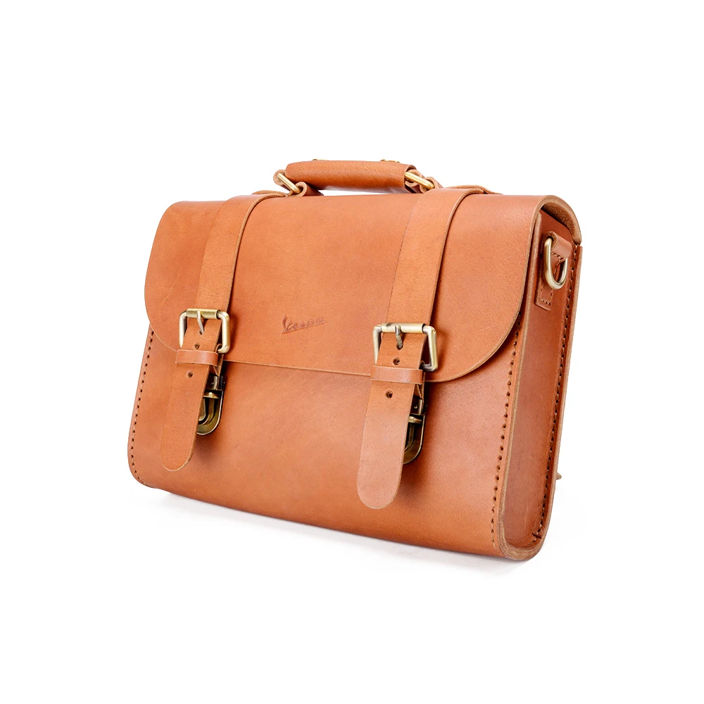 Классическая кожаная сумка для переноски, натуральная кожа, Воловья кожа, хорошо садится на передние стойки, задняя верхняя коробка, сумка для хранения багажа, сумка для Vespa - Цвет: Front
