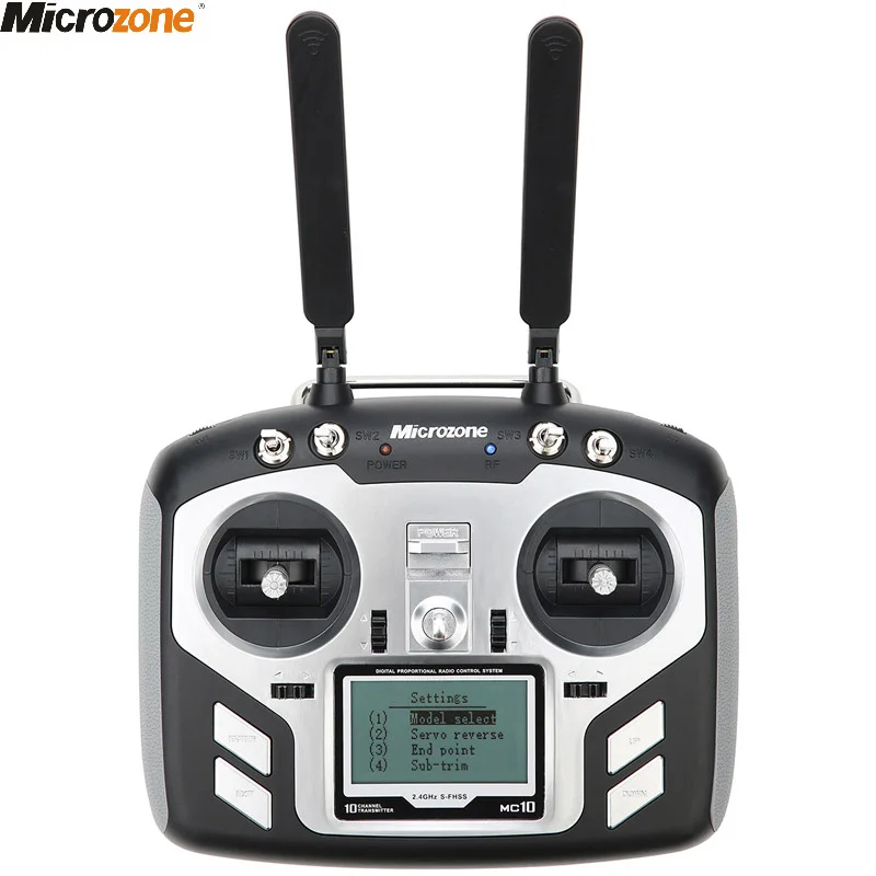 Передатчик Microzone MC10 10CH 2 4 GHz FHSS RC с приемником MC9008S PCM2048 PWM /M.bus Для радиоуправляемых