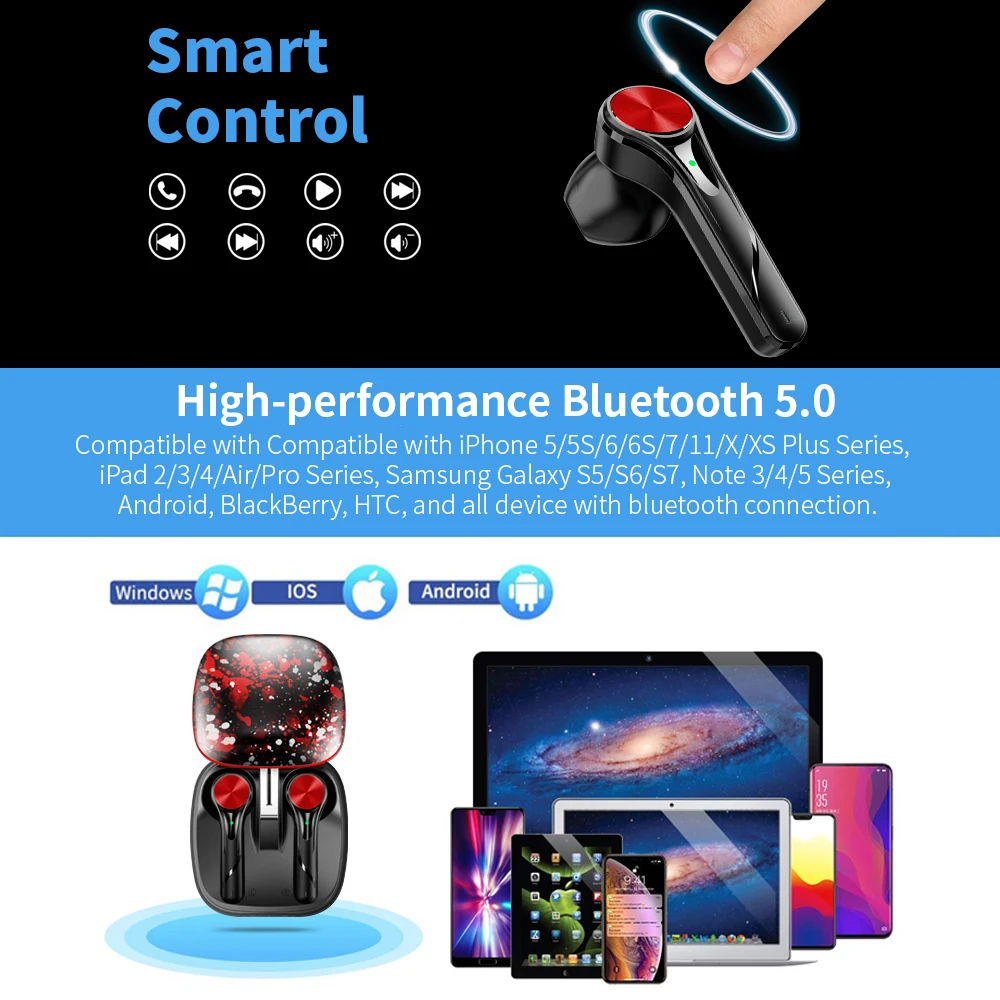 TWS, беспроводные наушники, Bluetooth 5,0, наушники, стерео, спортивные, для бега, с шумоподавлением, водонепроницаемые, беспроводные гарнитуры, микрофон, наушники