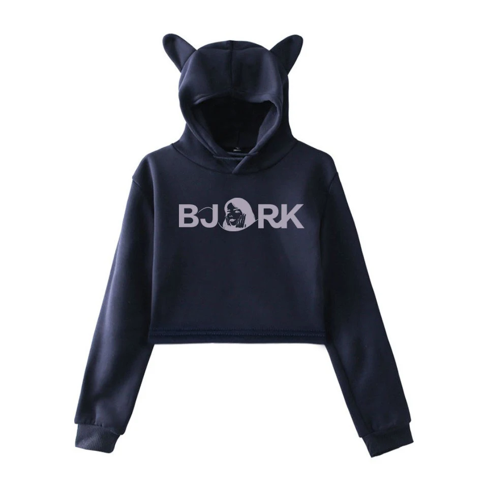 Исландский Каннский фильм королева: Bjork принт модный тренд сала короткий кошачий Топ женские толстовки Толстовка сексуальная горячая одежда