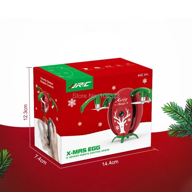 RC Fly светодиодный мигающий рождественский подарок, X-Mas Egg Drone g-сенсор дистанционного управления, Wifi 720P HD аэрофотосъемка самолет Квадрокоптер игрушка