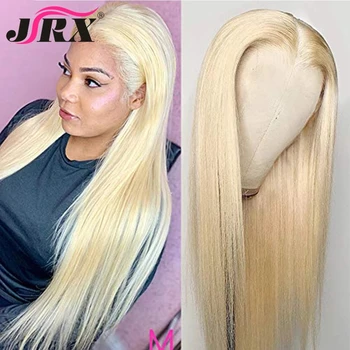 

JRX Hair Brazilian Silky Straight Human Hair Wigs T Part Lace Front Wig 613 Blonde Color Lace Wigs Remy Hair Natural Hairline