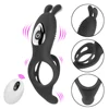 2 in 1 Vibrating Penis Ring Male Delay Ejaculation Remote Control Sex Toys for Couples G-Spot Clitoris Stimulation 9 Frequency 1