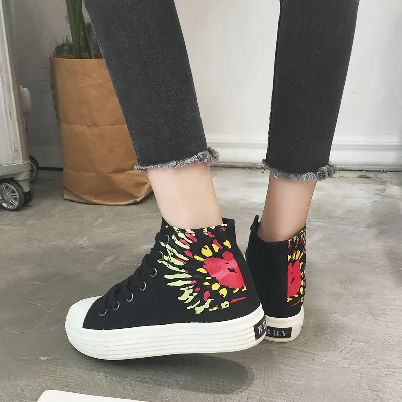 

2018 Autumn New Style Hight-top Canvas Shoes Student Korean-style Harajuku Ulzzang Versatile Super Fire Skate Shoes Fashion