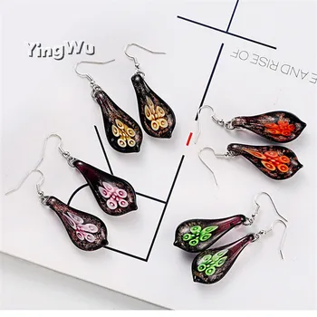 

Yingwu Ethnic Glass Dangle Earrings Bohemia Vintage Murano Glass Pendant Earring Water Drop Fashion Jewelry For Women Party Gift