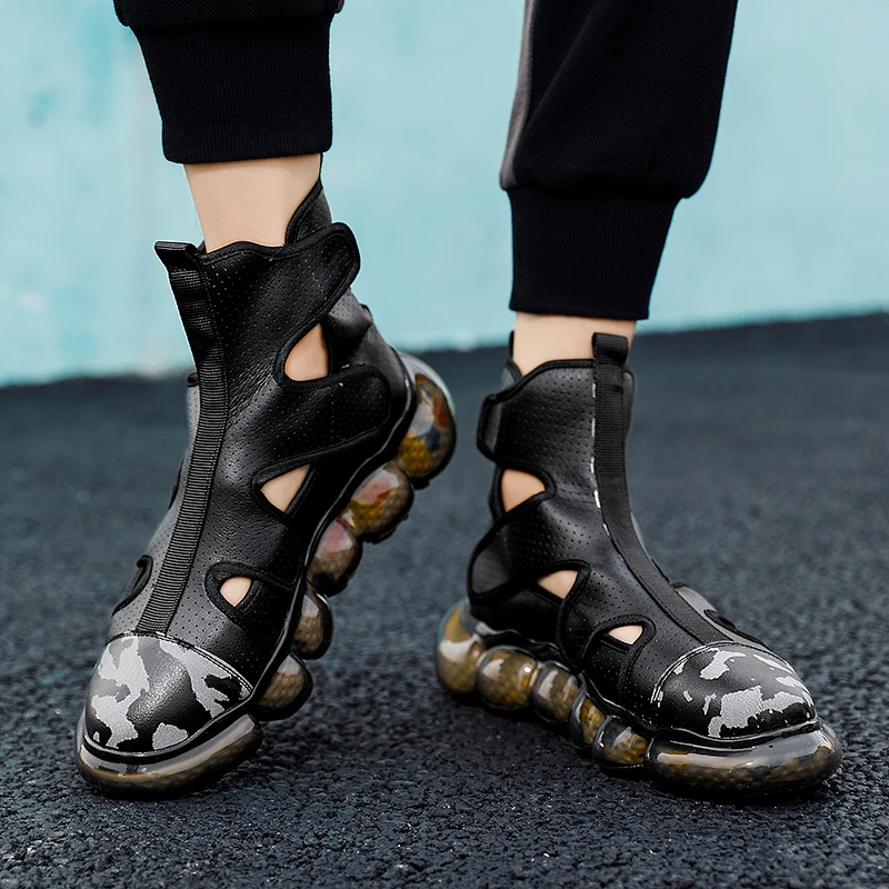 Fashion Men's Sandals Summer Soft Sandals High Quality Microfiber Leather Sandals Outdoor Antiskid Damping Men Roman Sandals