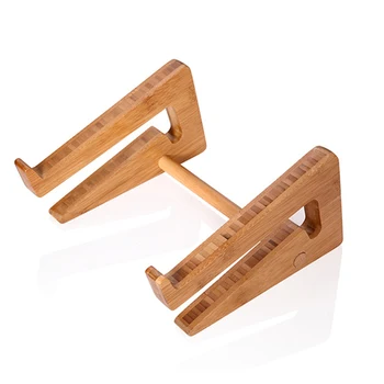 

Laptops Stand Bamboo Notebook Holder Multifunctional Desktop Heat Dissipation Vertical Wooden Storage Rack For Home Office