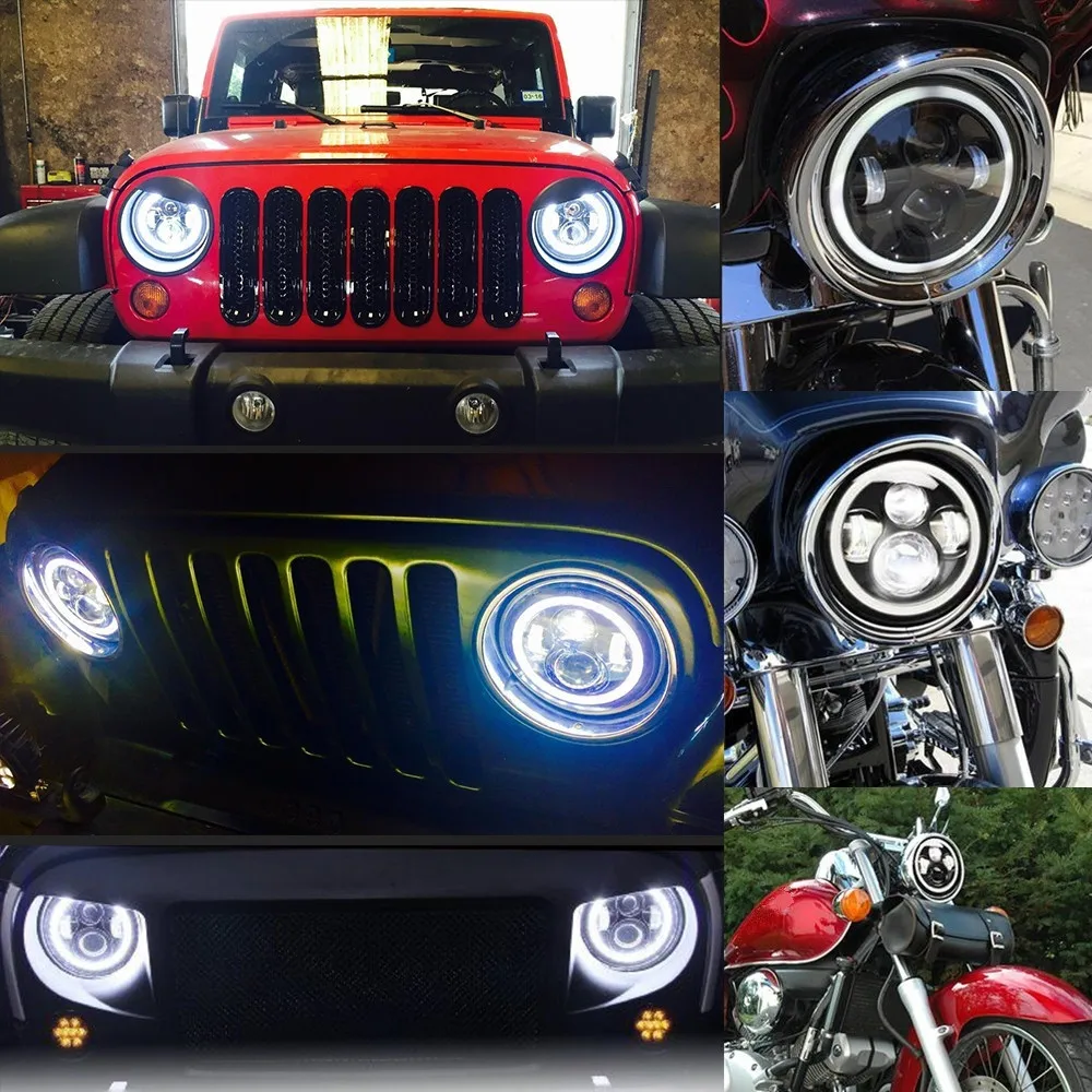 BraveWay 50 Вт 30 Вт 7 дюймов светодиодный фонарь H4 Hi-Lo луч Angel Eye DRL для Lada 4x4 urban Niva Jeep Land rover defender Hummer 12 В 24 В
