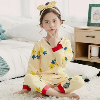 

Kids Pajamas 2020 Girls Boys Sleepwear Nightwear Baby Fashion Clothes Print Cartoon Pajama Sets Cotton
