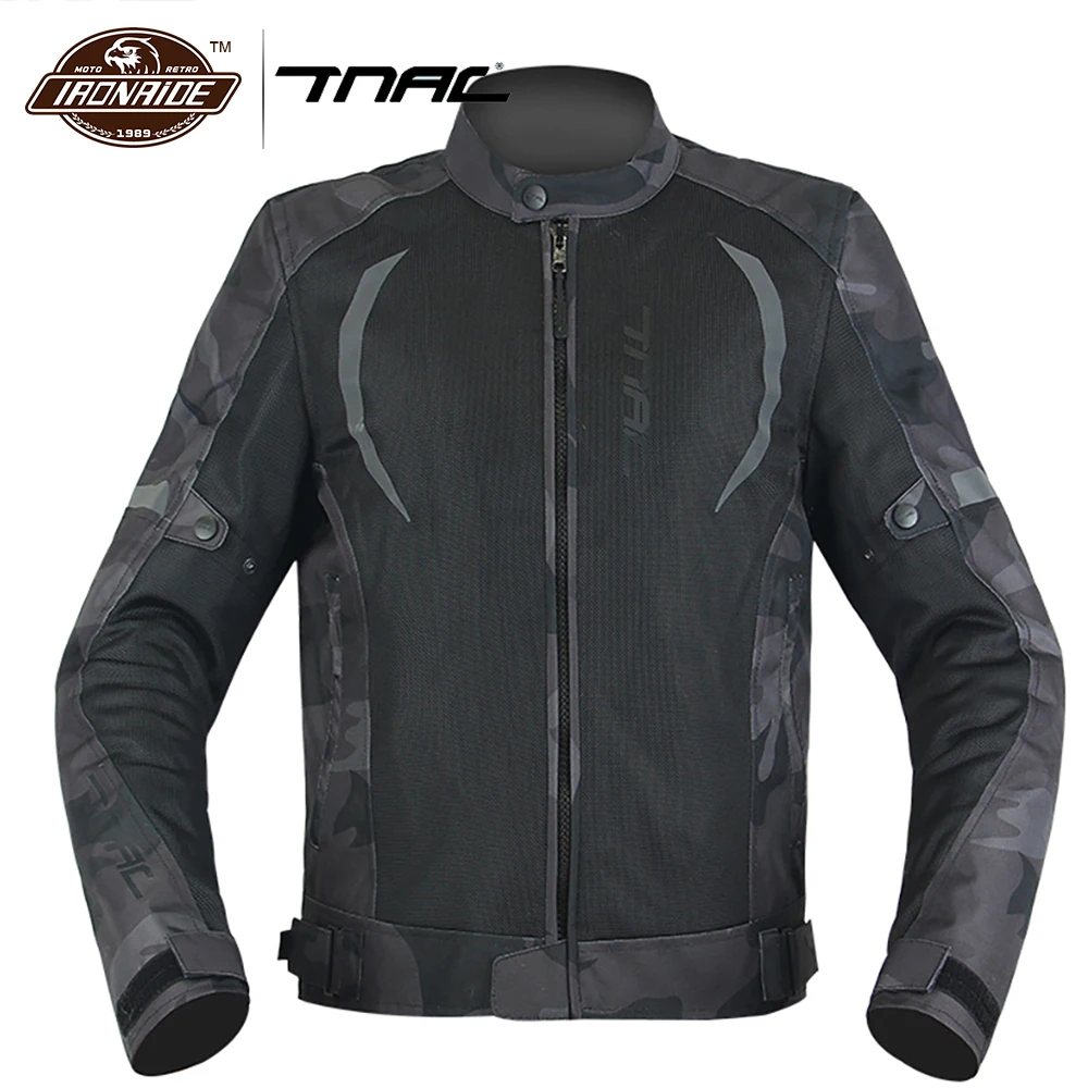 TNAC Summer Motorcycle Jacket Men Motocross Off-Road Jacket Breathable Jaqueta Motociclista Reflective Motobike Protector