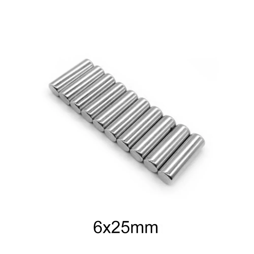 5/10/50PCS 6×25 mm Search MinorMagnet Diameter 6mmx25mm Bulk Small Round Magnet 6x25mm Neodymium Disc Magnet 6*25 mm