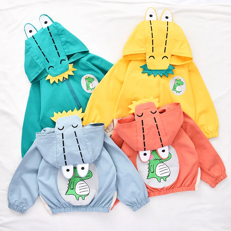 Toddler Clothes Boys Jackets Children Hooded Zipper Windbreaker Baby Fashion Cartoon Coat Infant Hoodies For Girls