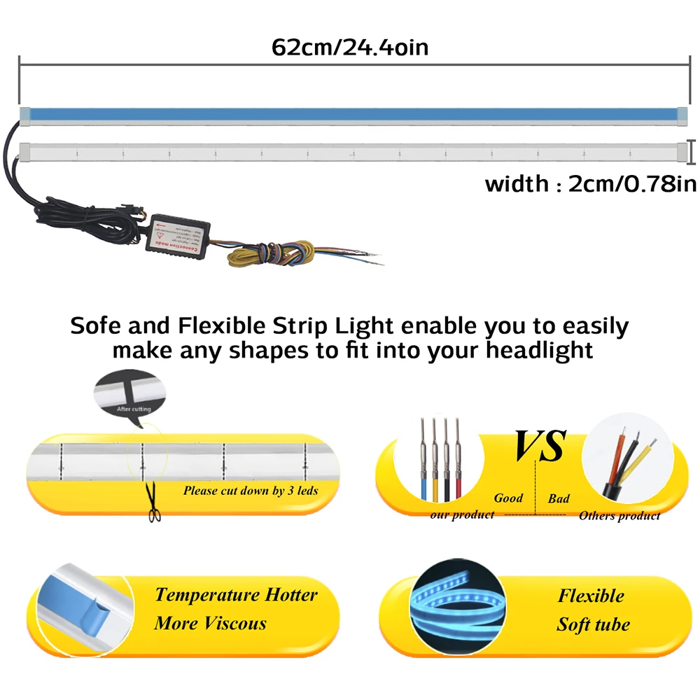 Цветной пульт дистанционного управления RGB светодиодный дневный ходовой свет