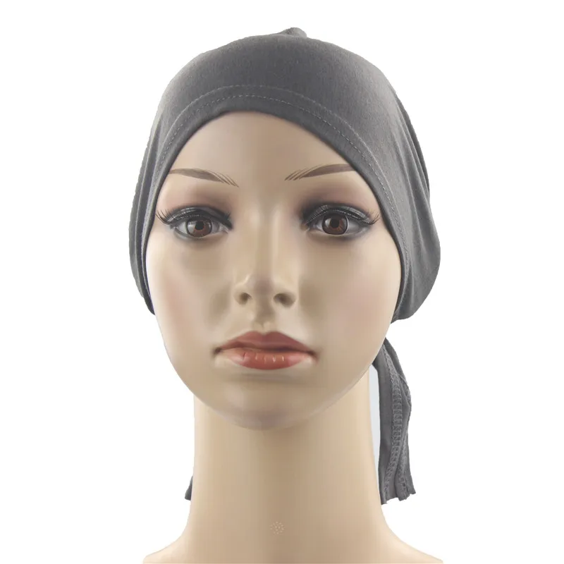 Мусульманский женский шарф хиджаб шапка головной убор мягкий хлопок с поясом противоскользящая