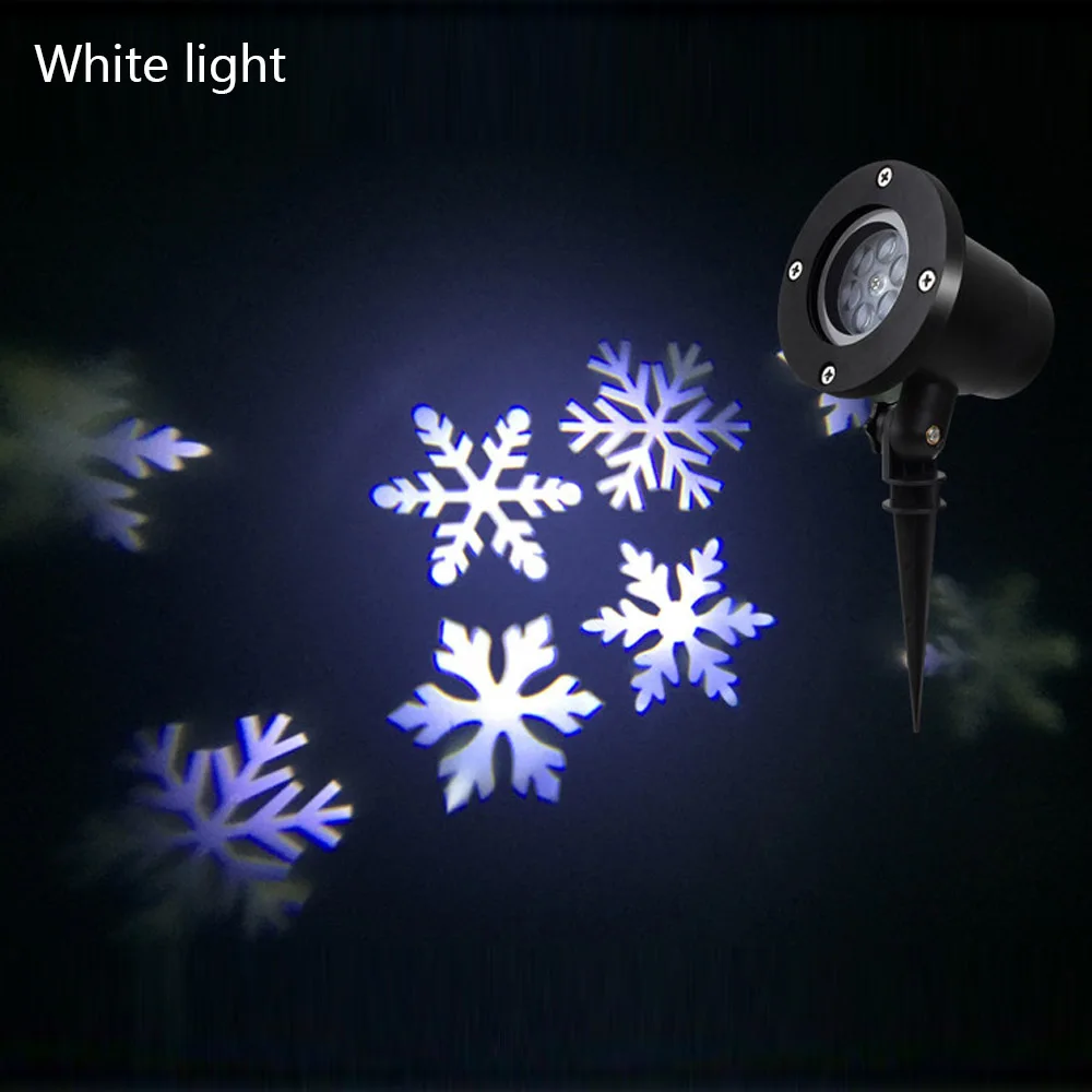 Водонепроницаемый светильник для проектора, лазерный светодиодный светильник в виде снежинки, для сцены, для улицы, снежный сад, пейзаж, вечерние лампы, Рождественский Декор