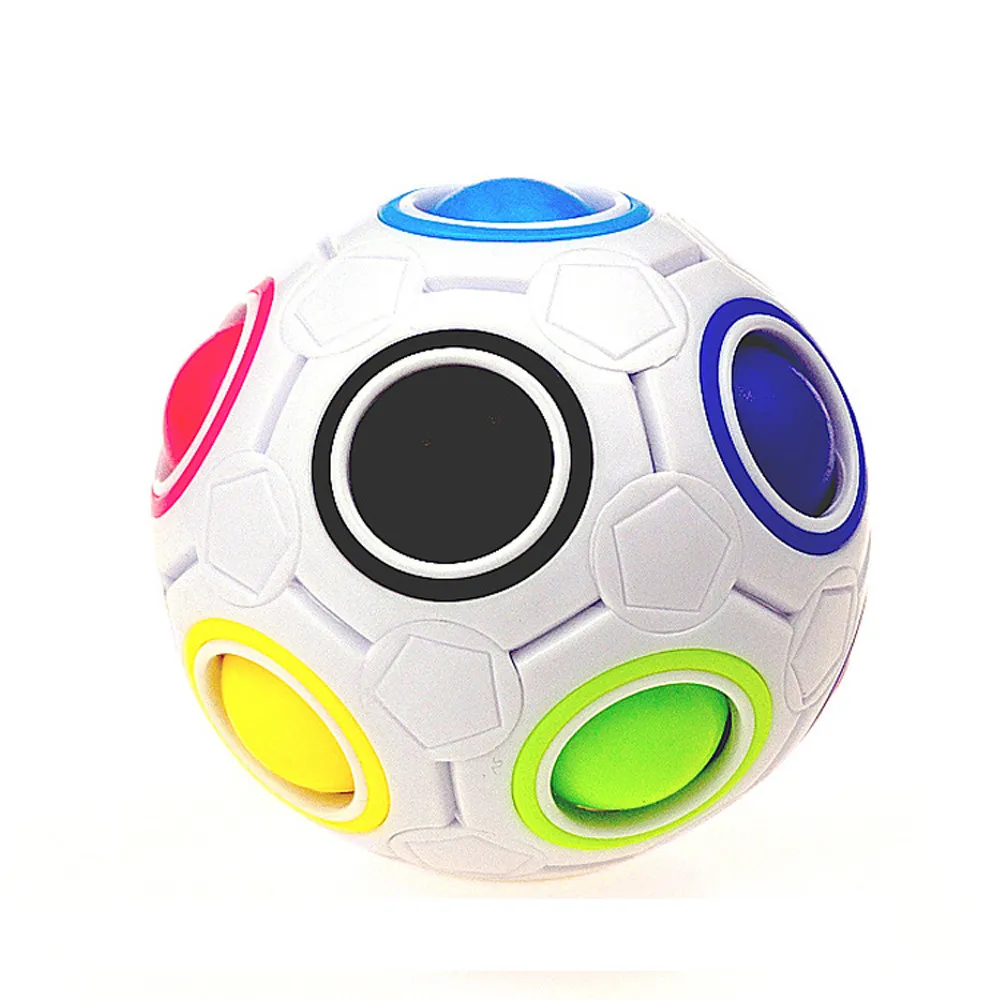 Rainbow Football Creative Ball Children Kids Spherical Magic Cube Puzzle Toy UK 