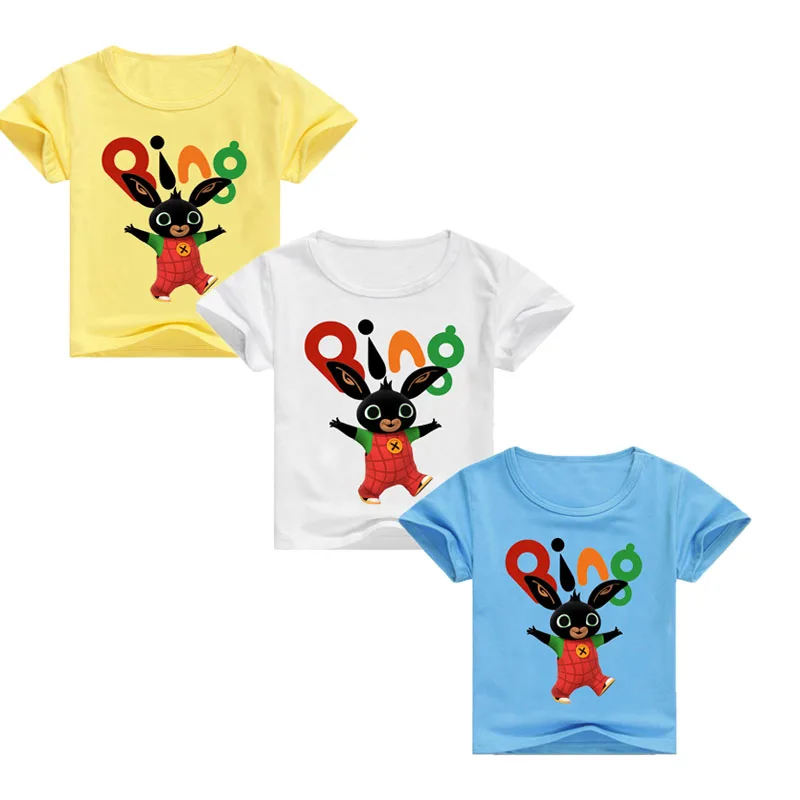 Новая модная одежда для маленьких мальчиков с кроликом Bing рубашки девочек