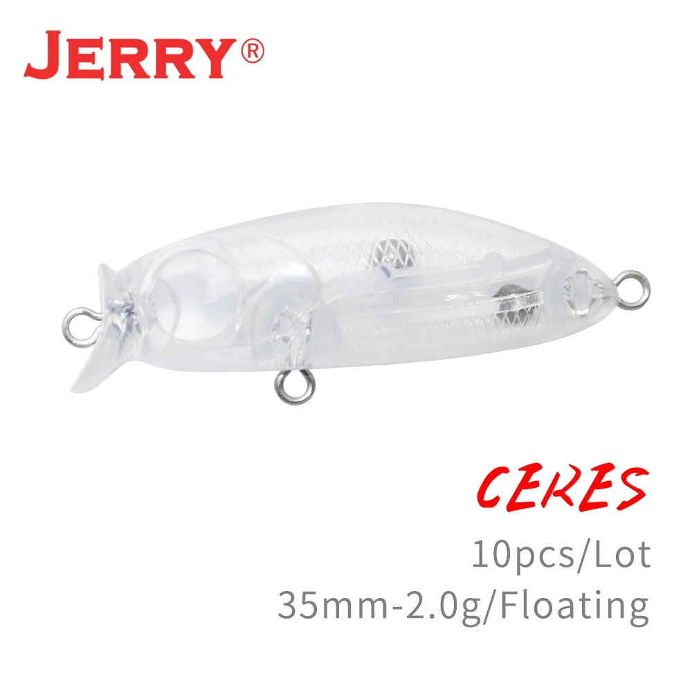 Jerry Ceres Micro Minnow Unpainted Lure Blanks Floating Rattling Rock  Fishing Walk The Dog Bait 35mm Bass Pesca