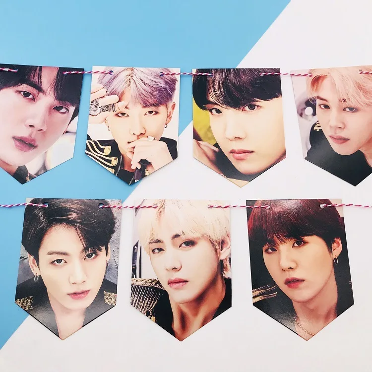 

KOREAN Kpop bangtan boys poster GOT7 Hanging Flag decoration Photocard Hanging painting Surrounding Same Paragraph Periphery 7PC