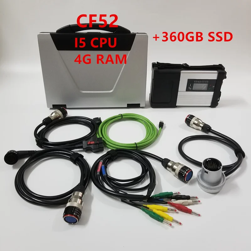 

Mb Star C5 SD Connect + Laptop CF52 i5 4g with 360GB SSD Software v2020.3 DTS v ediamo Diagnosis Interface for Cars and Trucks